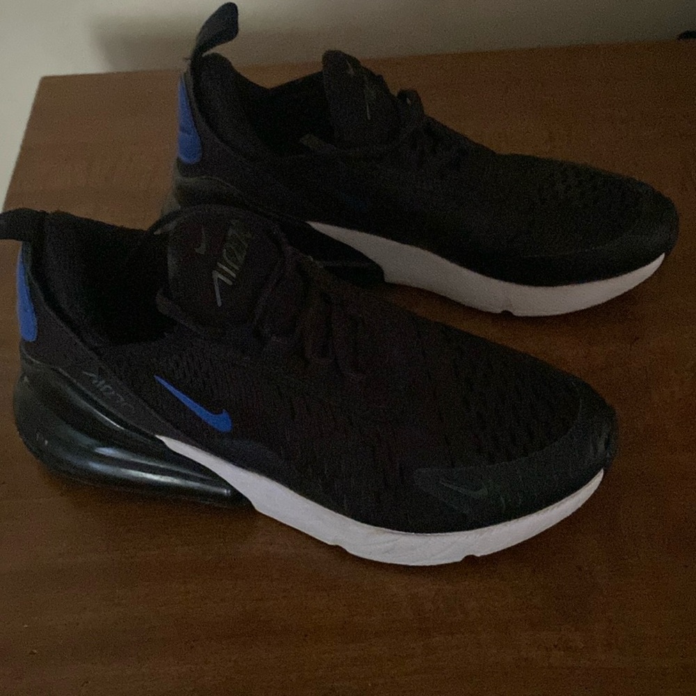 Blue black and white air max